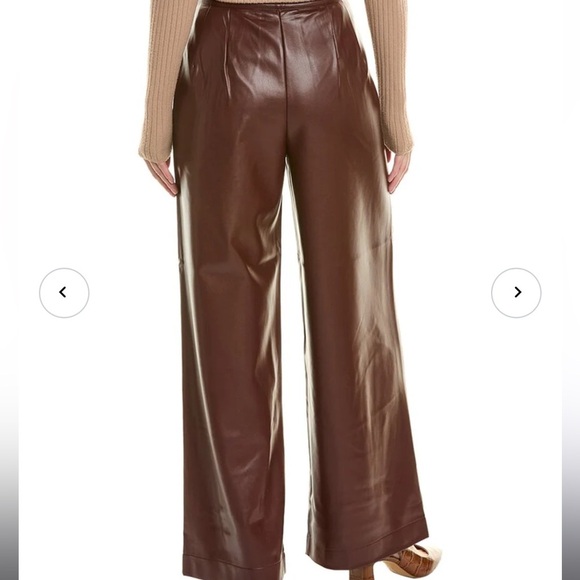 NWT French Connection Crolenda Women’s Faux Leather Trouser Bitter Chocolate - Picture 12 of 13